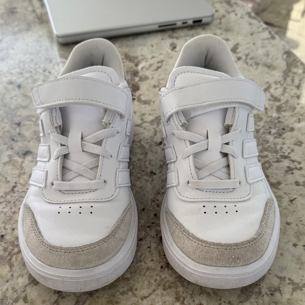 adidas Kids White and Gray Sneakers